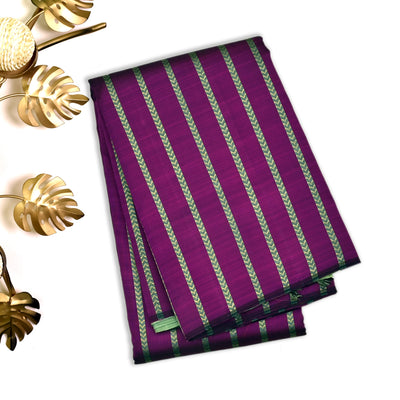 Purple Kanchipuram Silk Saree with Kathir Lines Design