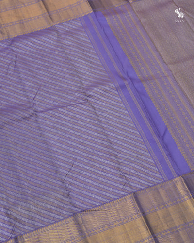 Lavender Kanchi Silk Saree with Kodi Creeper Design