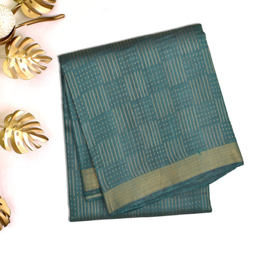 Mint Green Tussar Silk Saree with Box Zari Design