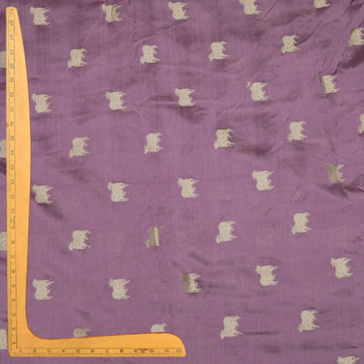 Lavender Banarasi Silk Fabric with Cow Butta Design