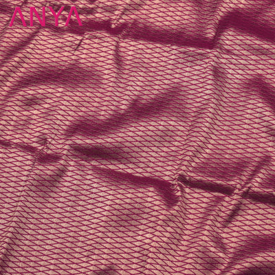 Rani Pink Banarasi Silk Fabric with Diamond Getti Zari Design