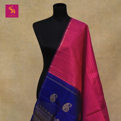 Rani Thakkali Kanchi Silk Dupatta with Kuligai Butta Design