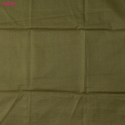 Chutney Green Tussar Silk Fabric with Gold Zari Kattam Design
