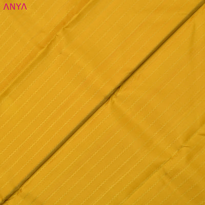 Mustard Kanchi Silk Fabric with Zig Zag Design