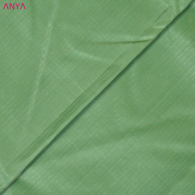Elaichi Green Kanchi Silk Fabric with Muthu Seer Lines Design