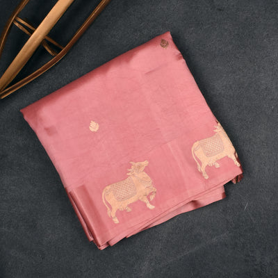96 Pink Banarasi Silk Saree with Zari Butta Design