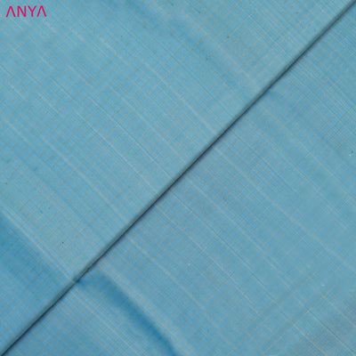 Light Blue Kanchi Silk Fabric with Muthu Seer Lines Design