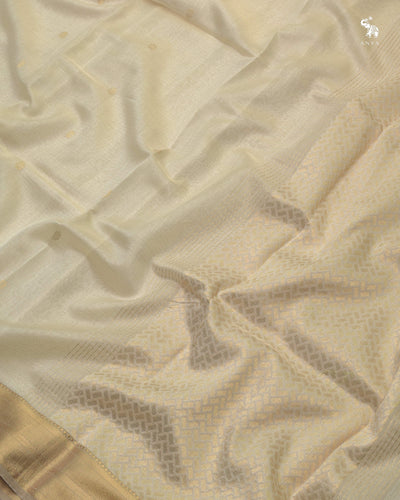 Off White Sico Saree with Zari Butta Design