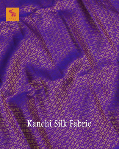 Magenta Kanchi Silk Fabric with Kamalam Butta Design