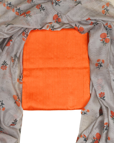 Orange Tussar Raw Silk Salwar