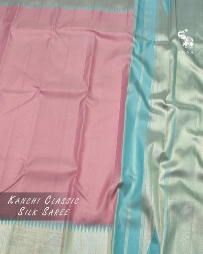 Baby Pink Kanchi Classic Saree with Vairaoosi Checks Design