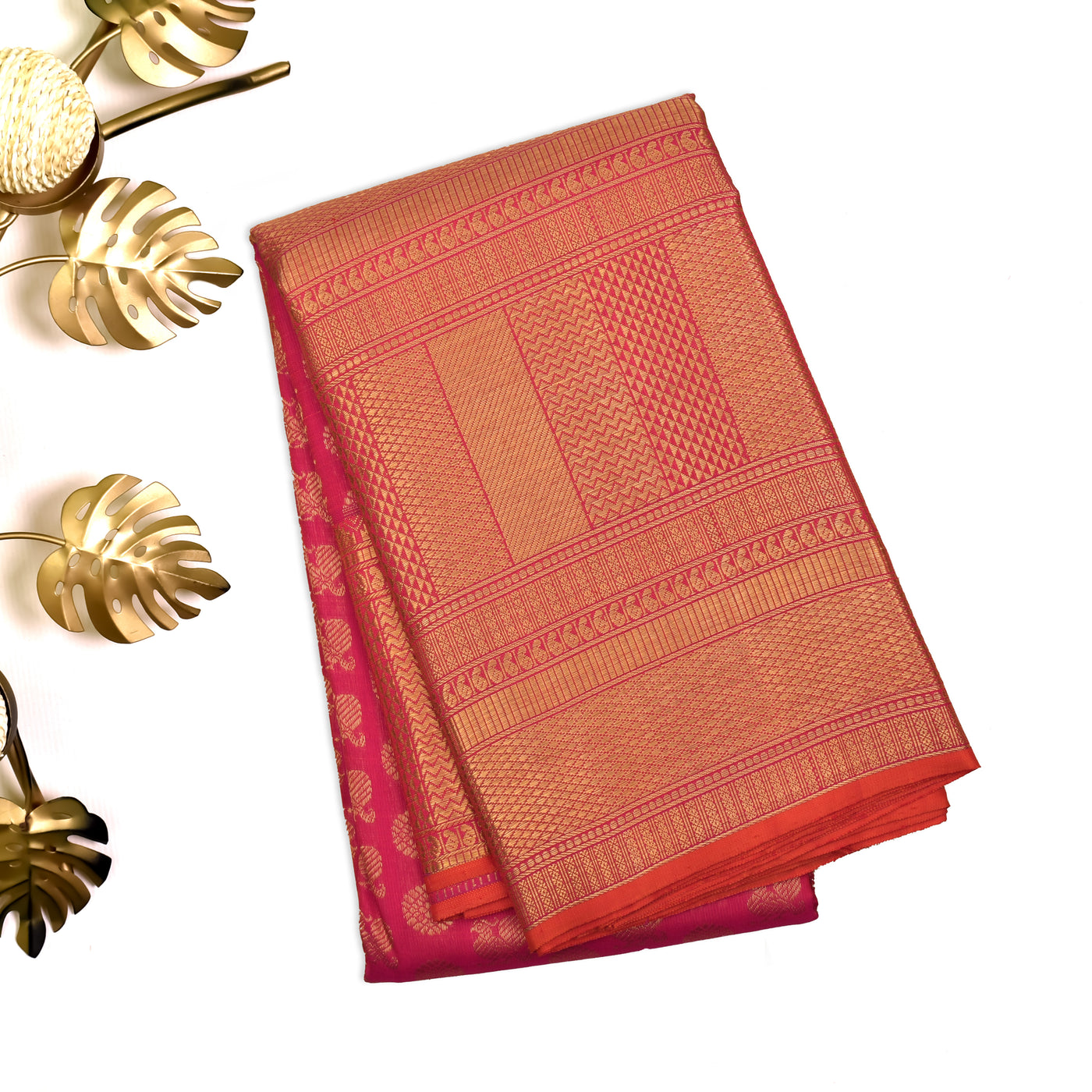 Rani Arakku Kanchipuram Silk Saree with Annam Rudhraksham Design