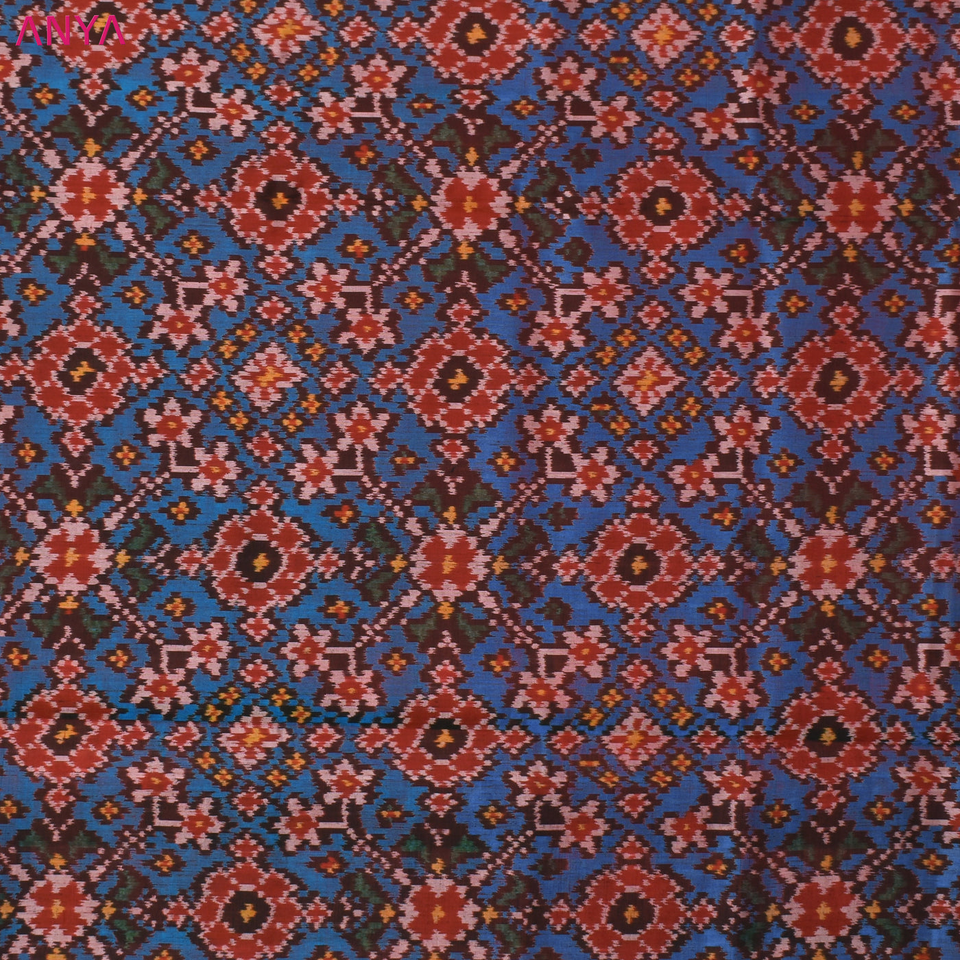 Blue Patan Patola Silk Fabric