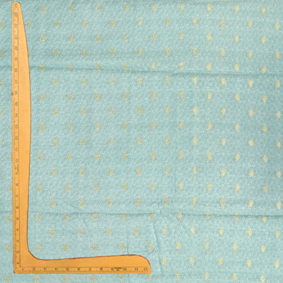 Baby Blue Banarasi Silk Fabric with Thread Zari Butta Design