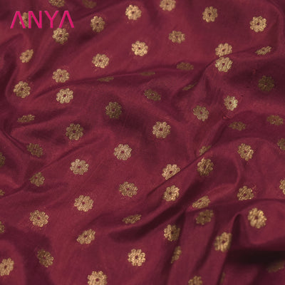 Maroon Banarasi Silk Fabric with Kammalam Butta Design