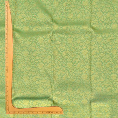 Apple Green Kanchi Silk Fabric with Zari Creeper Design