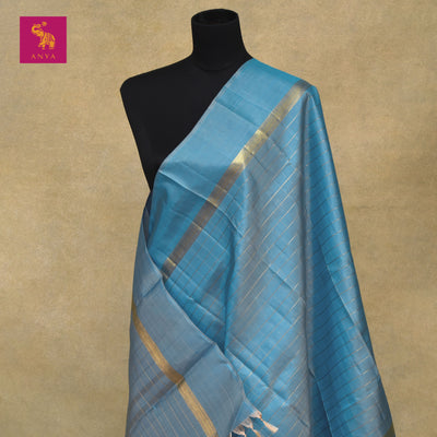 Tussar Anandha Kanchi Silk Dupatta with Zari Kattam Design