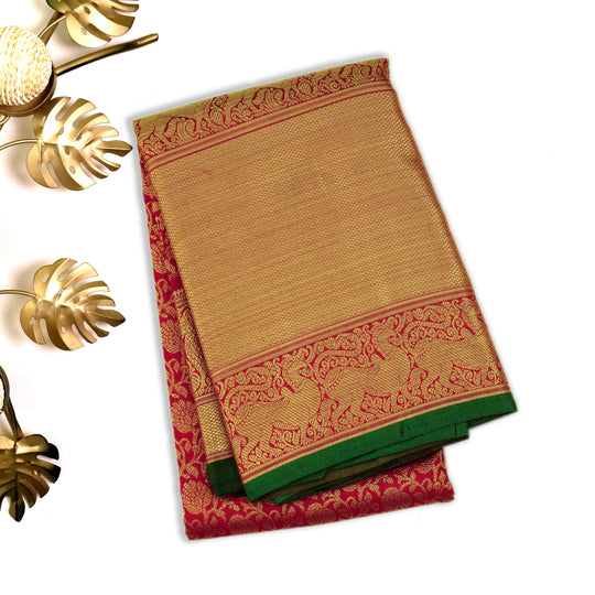 ARAKKU THAKKALI KANCHIPURAM SILK SAREE WITH CREEPER DESIGN