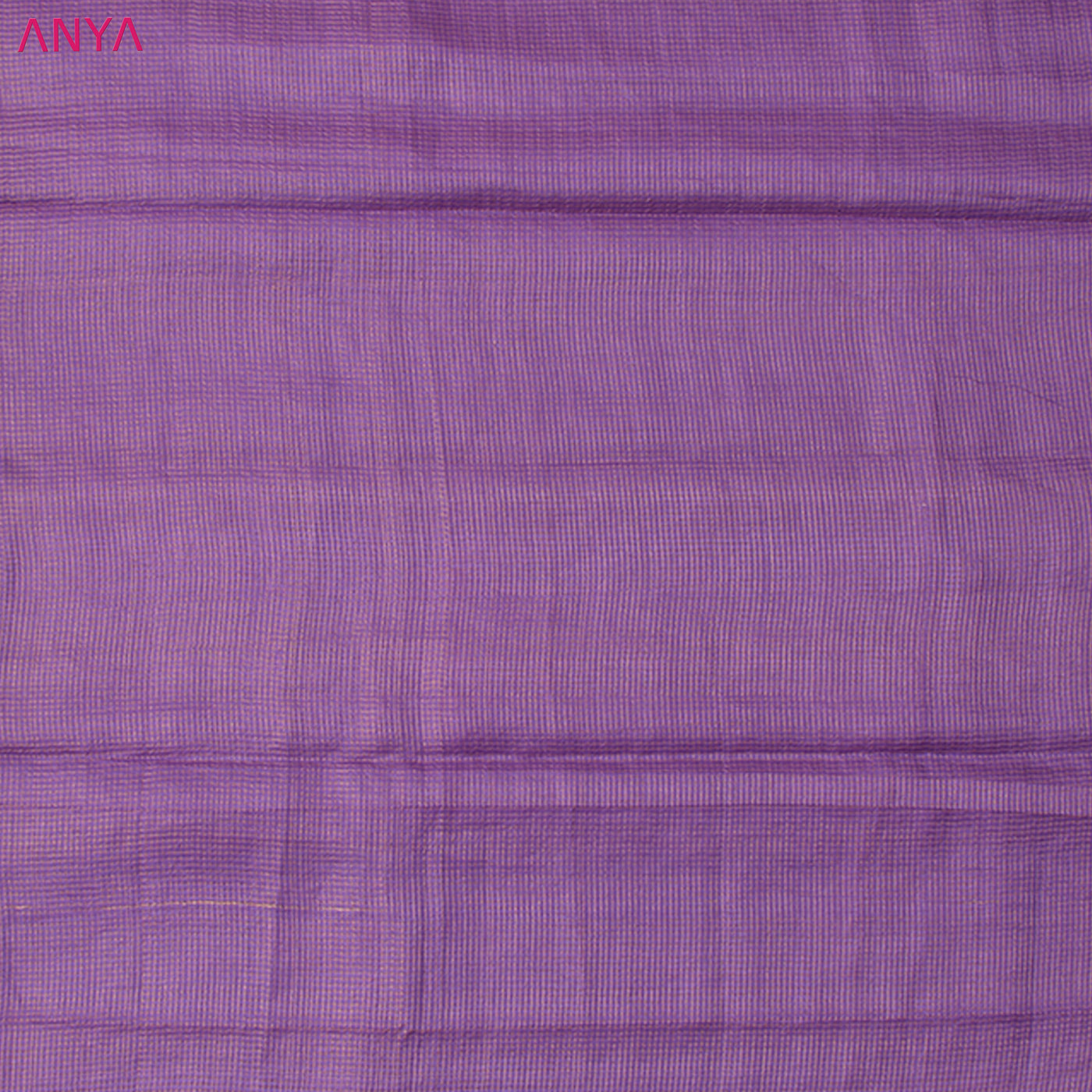 Violet Tussar Silk Fabric with Zari Checks Design