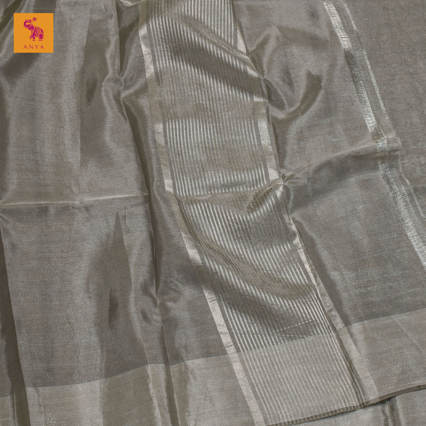 Grey Banarasi Tissue Saree