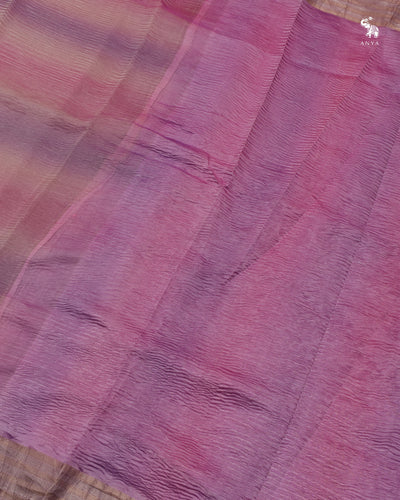Lavender Multicolour Tissue Saree with Crush Tissue Pallu