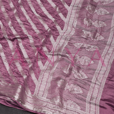 Lilac Bandhani Banarasi Silk Saree