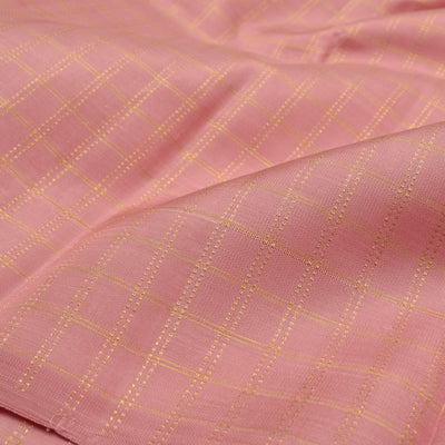 Onion Pink Kanchi Silk Fabric with Zari Kattam Design