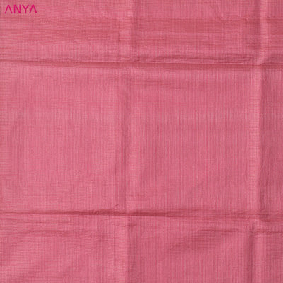 Rani Arakku Tussar Silk Fabric with Zari Checks Design