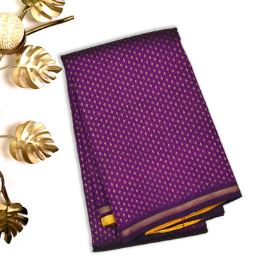 Purple Kanchipuram Silk Saree with Kuligai Butta Design