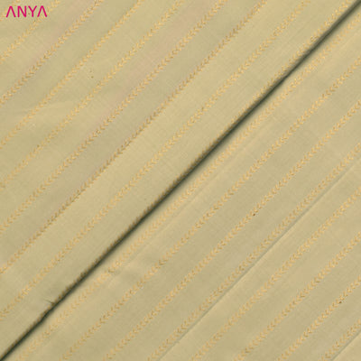 Off White Kanchi Silk Fabric with Kathir Lines Design