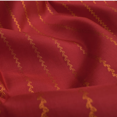 Arakku Thakkali Kanchi Silk Fabric with Kathir Lines Design