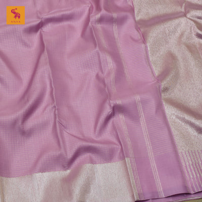 Lavender Kanchi Silk Saree with Small Zari Kattam Design