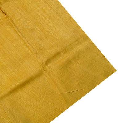 Mustard Tussar Silk Saree with Floral Printed Design