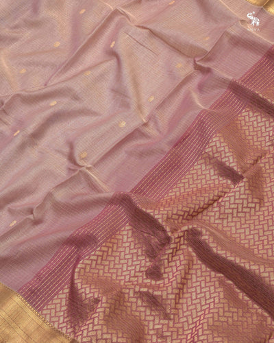 Onion Pink Sico Saree with Zari Butta Design