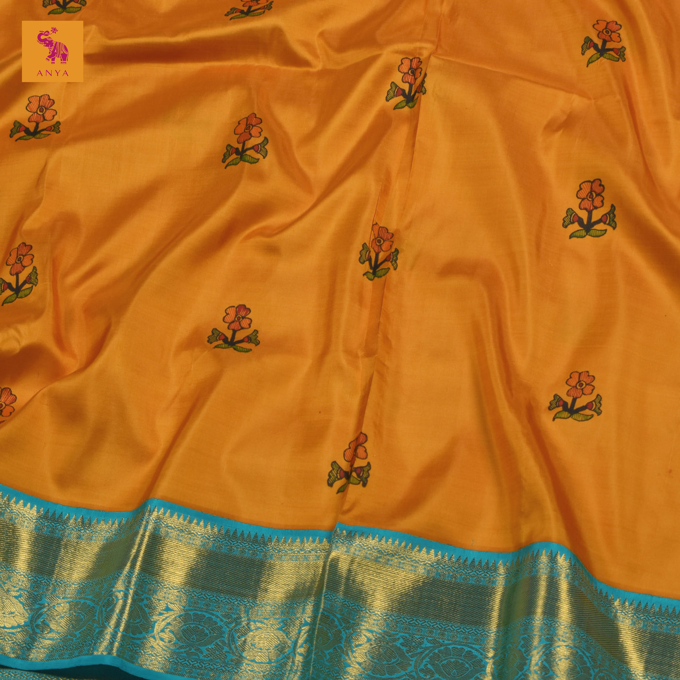 Mustard Madhubani Kanchi Silk Saree