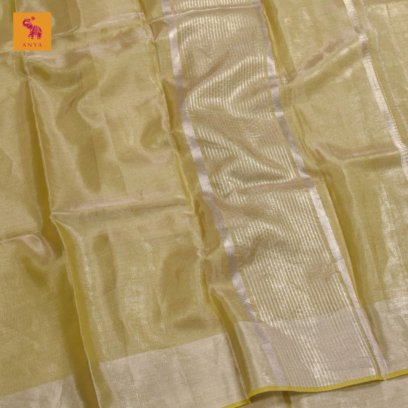 Yellow Banarasi Tissue Saree