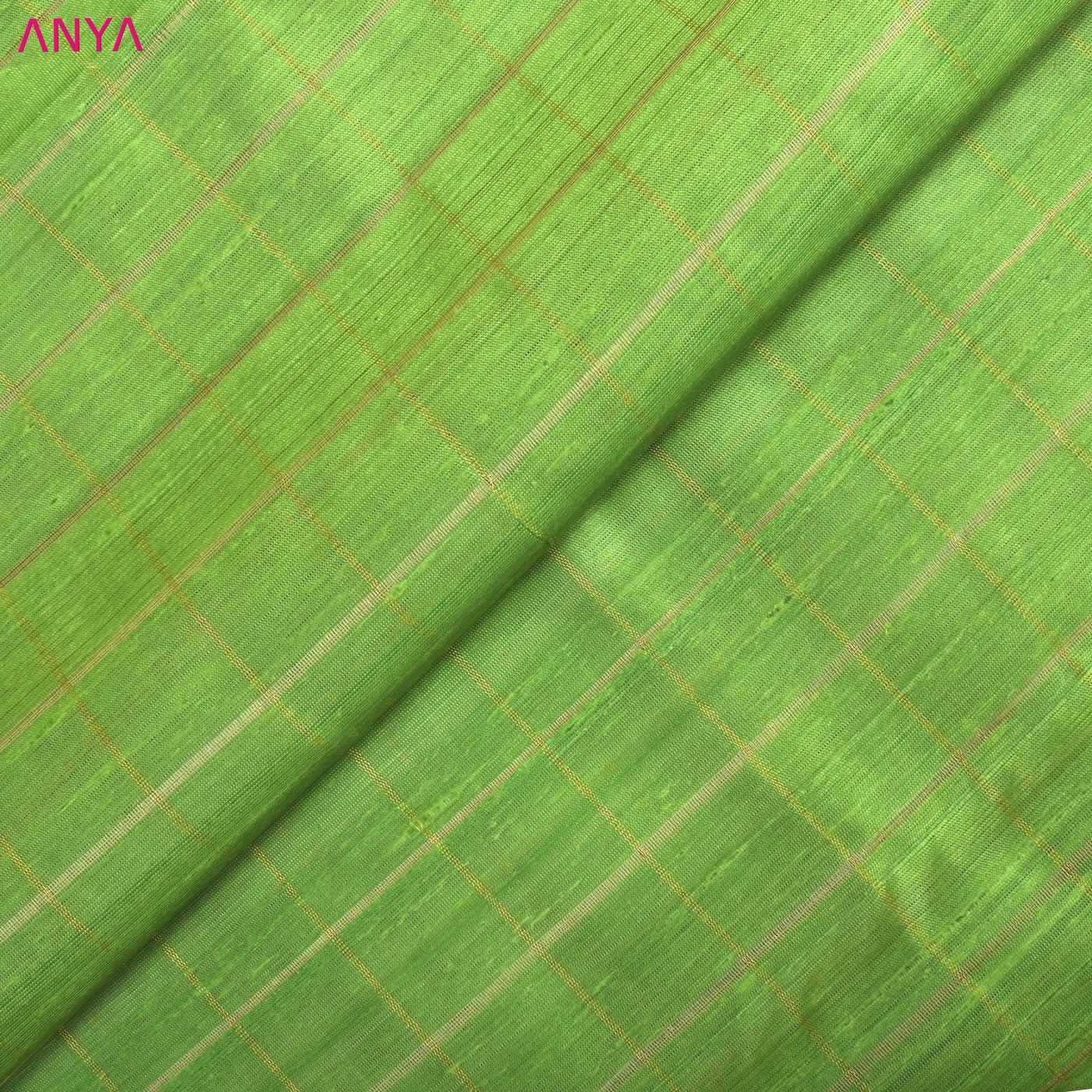 Samangha Green Tussar Raw Silk Fabric