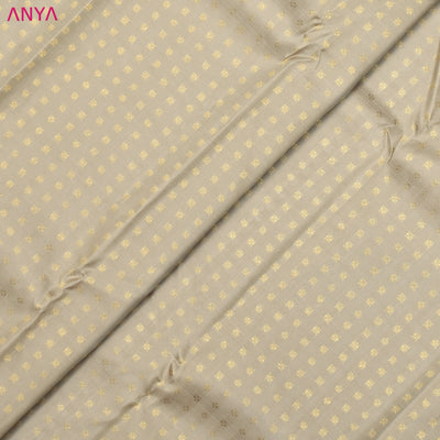 Off White Kanchi Silk Fabric with Small Zari Butta Design