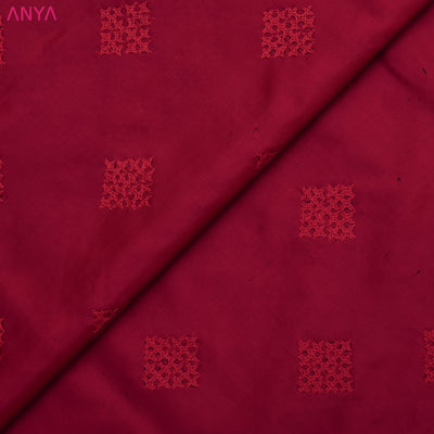 Arakku Thakkali Kanchi Silk Kutch Embroidery Fabric