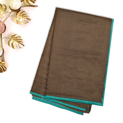 Black Zari Checks Tussar Silk Saree with Rexona Kanchi Silk Pallu and Blouse