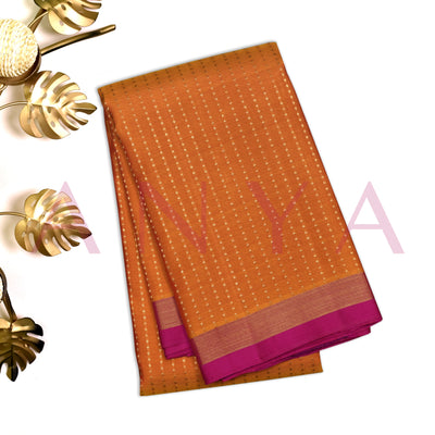 Rust Kanchi Silk Saree with Mayil Ken Butta Design