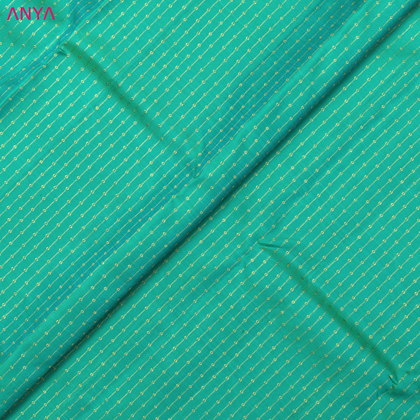 Anadha Dhratchai Kanchi Silk Fabric with Dots and Stripes Design