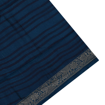 Peacock Blue Banarasi Silk Saree with Cross Design