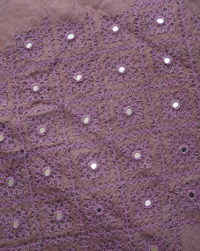 Lavender Tussar Kutch Work Blouse Fabric