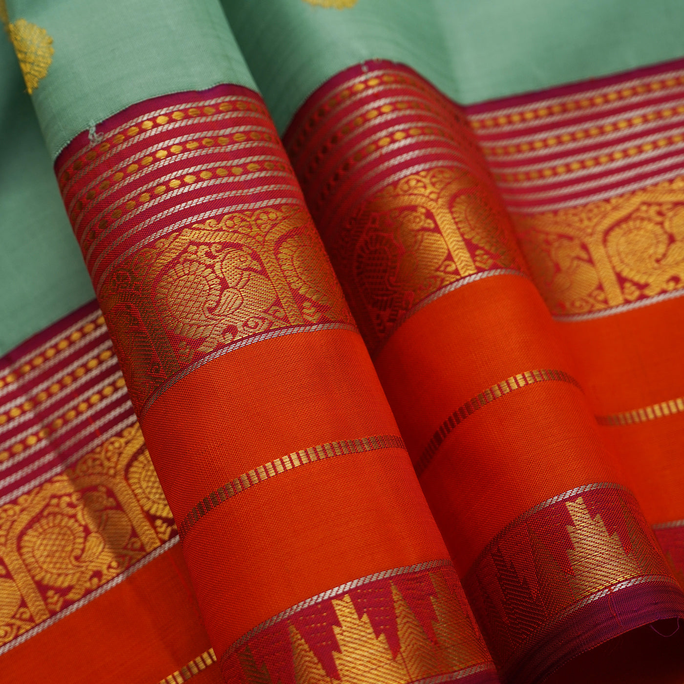 Apple Green Kanchi Silk Saree with Zari Butta Design