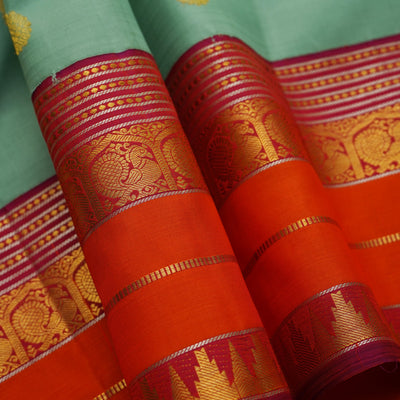 Apple Green Kanchi Silk Saree with Zari Butta Design