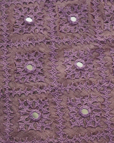 Lavender Tussar Kutch Work Blouse Fabric