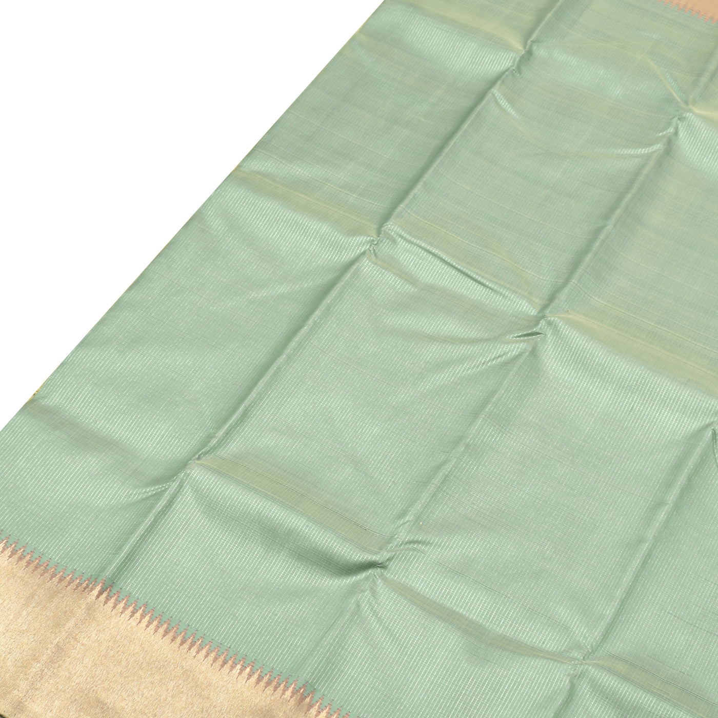 Powder Blue Kanchipuram Silk Saree with Small Zari Kattam Design