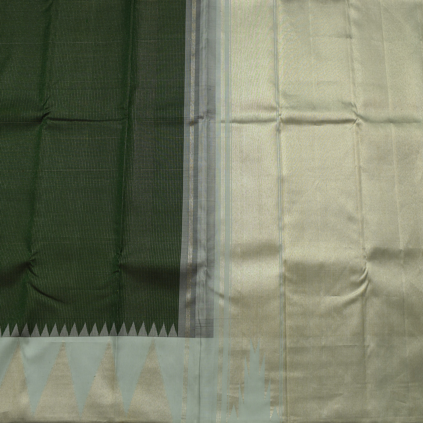 Bottle Green Kanchi Classic Saree with Vairaoosi Checks Design