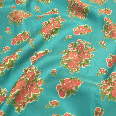 Rexona Kanchi Discharge Printed Silk Fabric with Floral Design